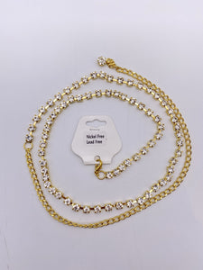 Single Strand Saree Belt with Rhinestones in Gold Base 2