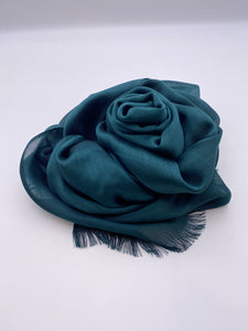 Teal Blue Silk Scarf