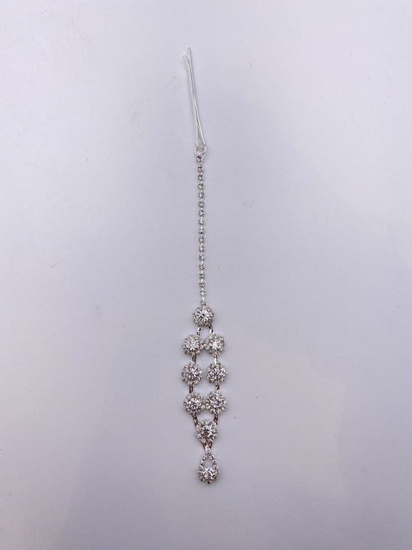 Tikka Thin Rhinestones Silver Base Rangoli Online Jewellery
