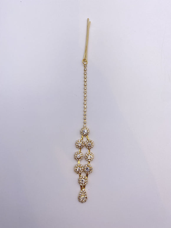 Tikka - Silver Rhinestones - Bright Gold Base