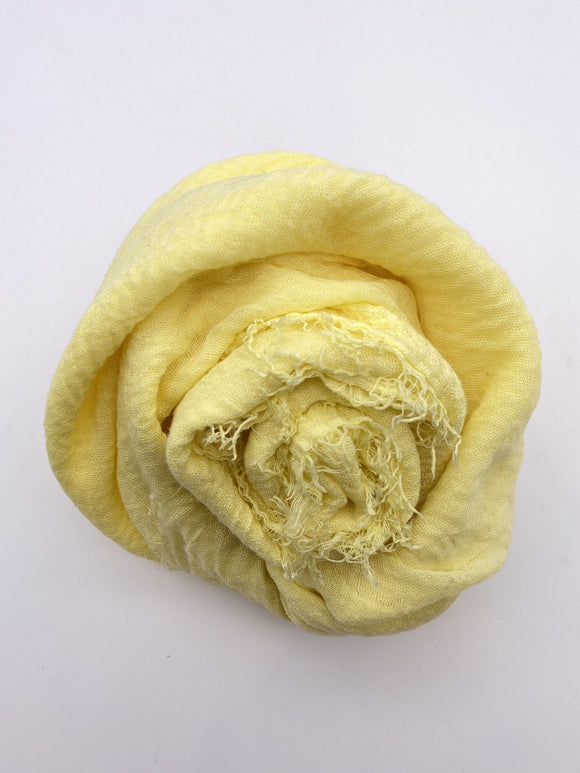 Yellow Lemon Crinkle Scarf